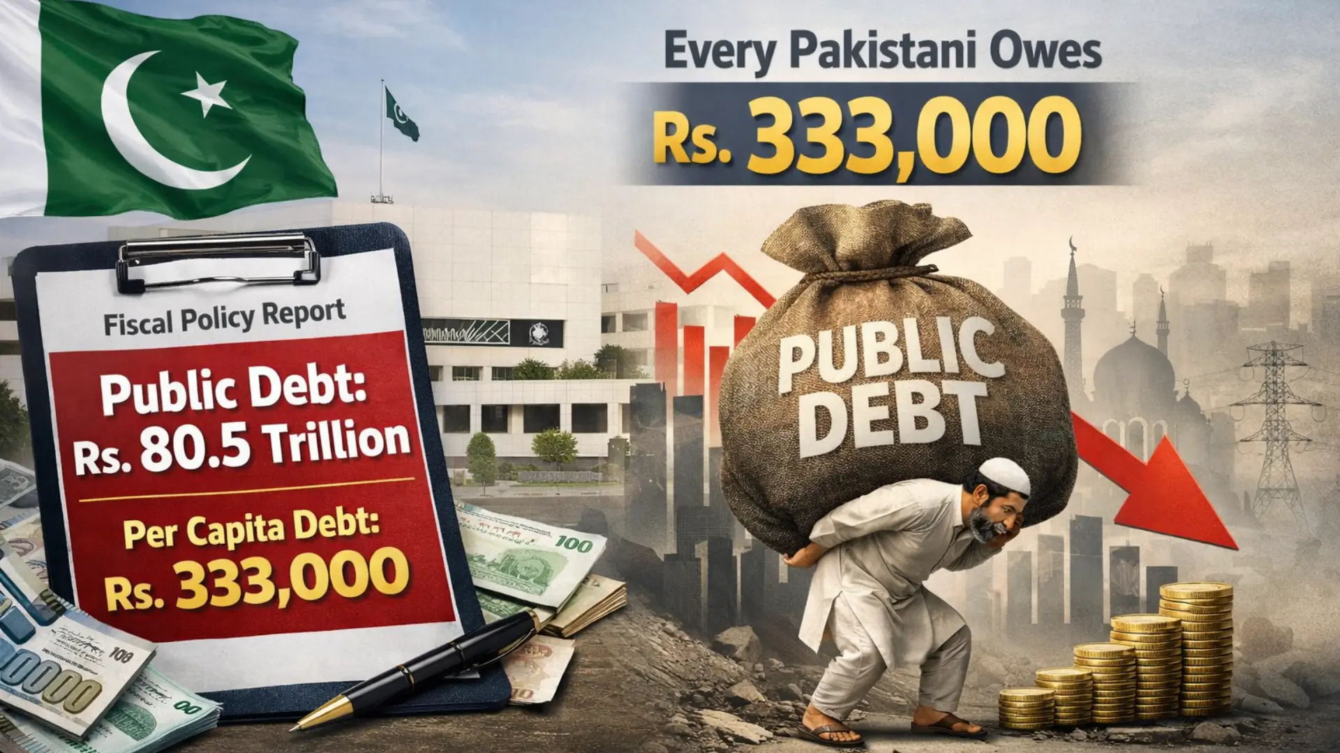 Every Pakistani Owes Rs. 333,000 as Public Debt Jumps to Rs. 80.5 Trillion