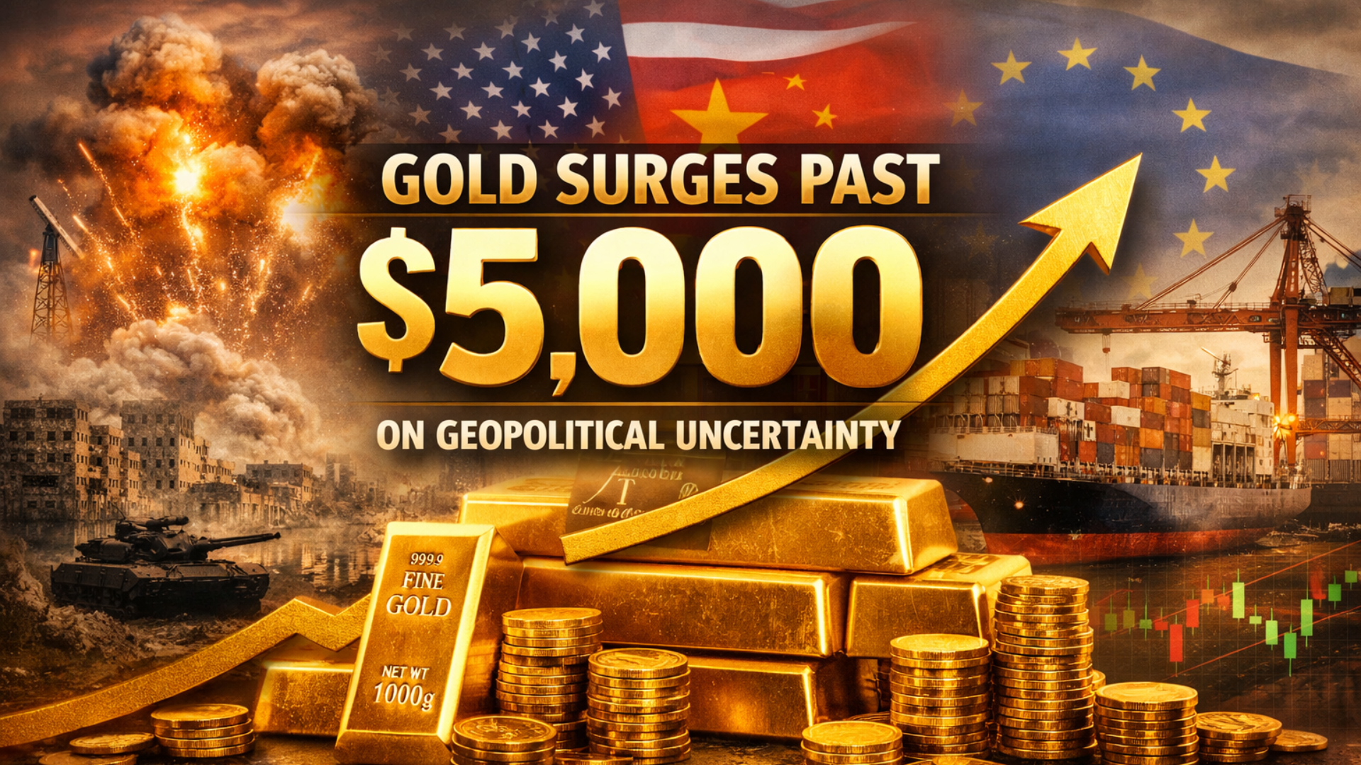 Gold Breaks Past Historic $5,000 Level on Rising Global Uncertainty