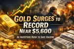 Gold Surges to Record Near $5,600 as Investors Rush to Safe Havens