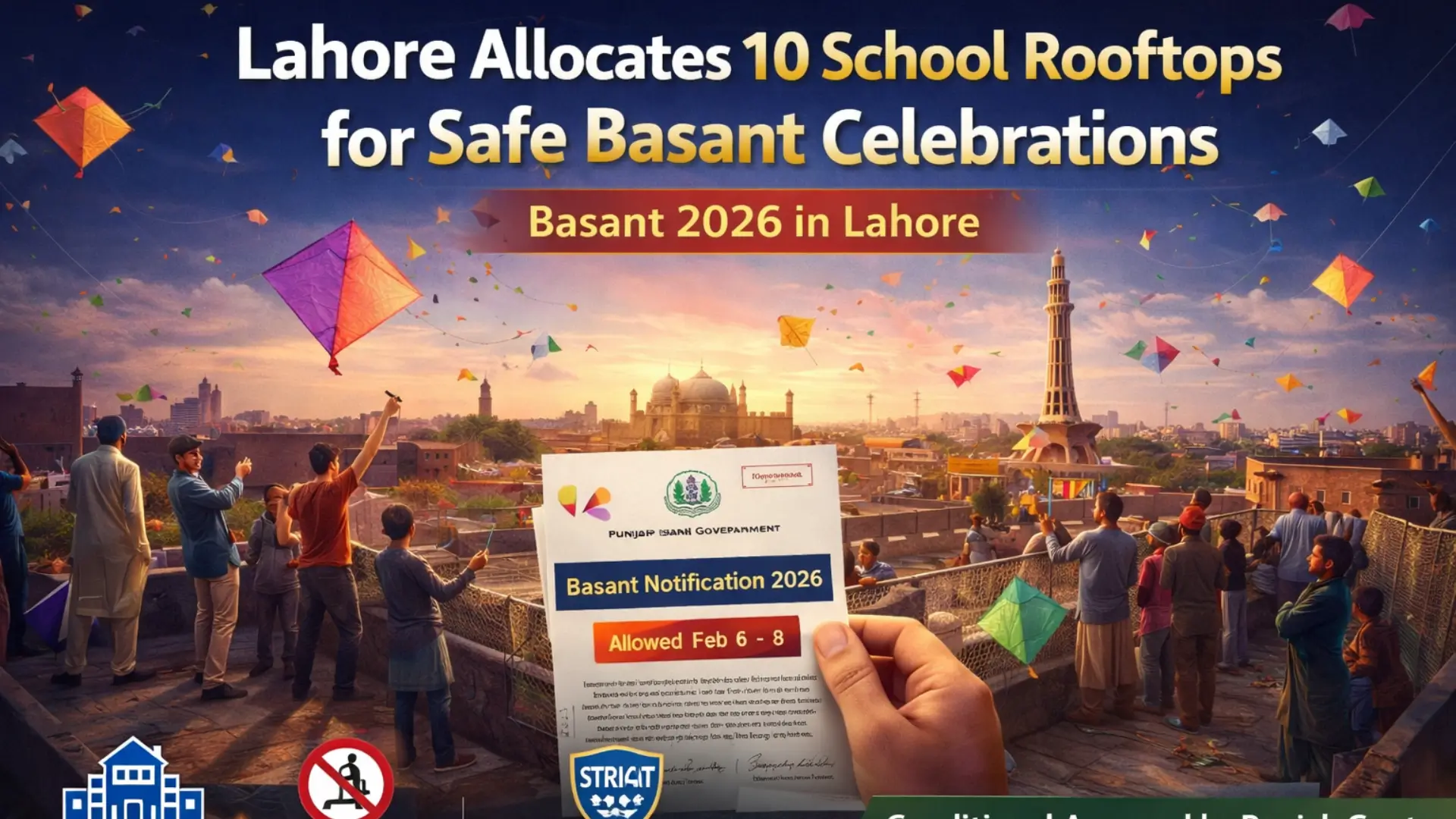 Lahore Allocates 10 School Rooftops for Safe Basant Celebrations