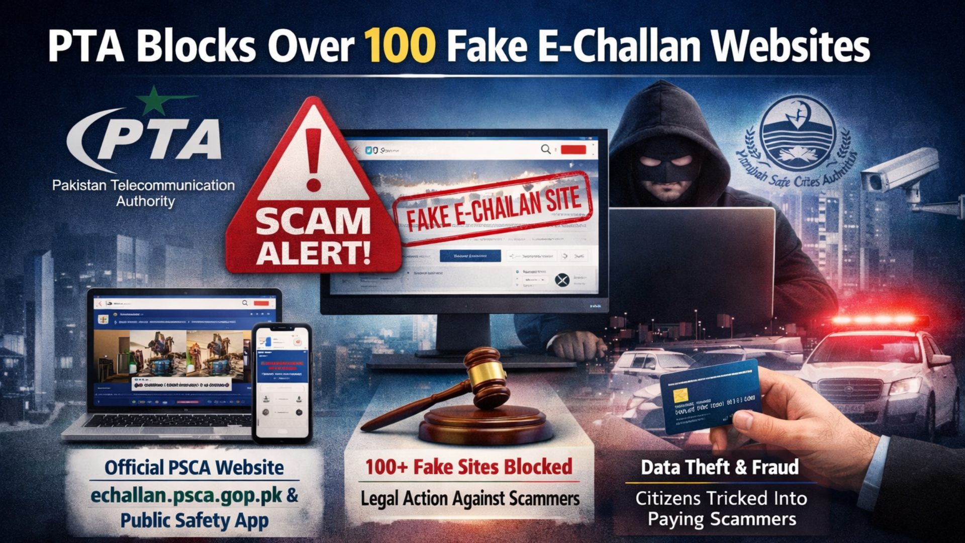 PTA Blocks More Than 100 Fake E-Challan Websites to Protect Citizens