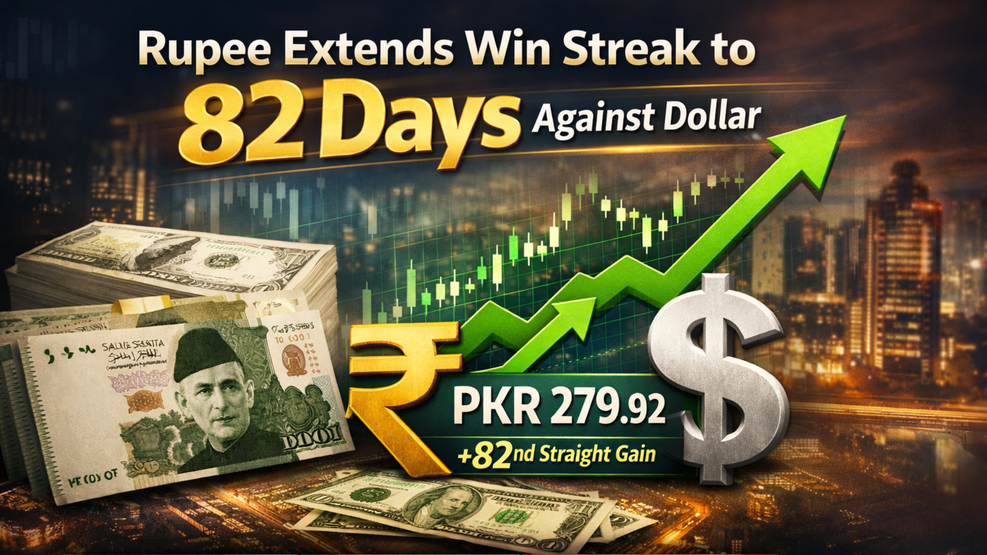 Rupee Extends Win Streak to 82 Days Against Dollar
