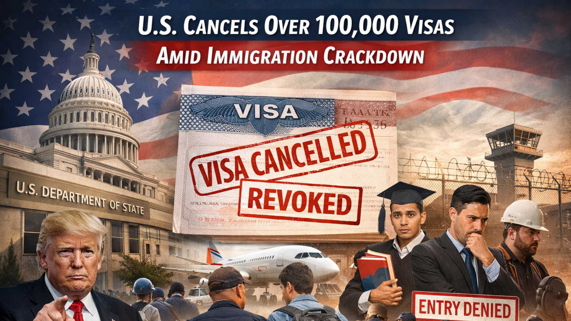 US Cancels Over 100,000 Visas Amid Immigration Crackdown