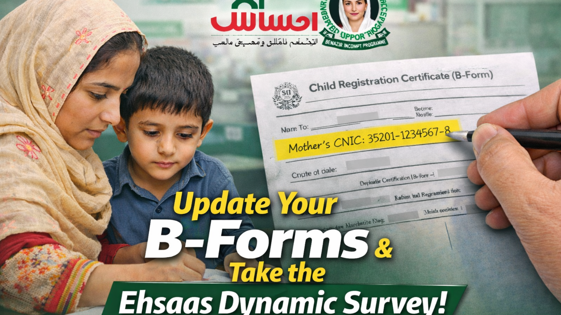 Update Your B-Form and Take the Ehsaas Dynamic Survey to Stay Eligible for BISP Programs