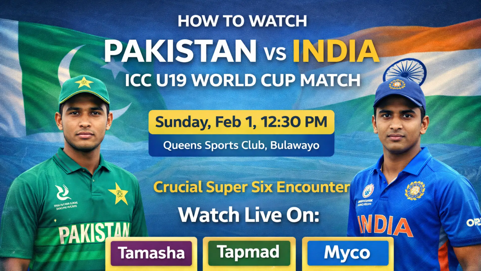 How to Watch Pakistan vs India ICC U19 World Cup Match