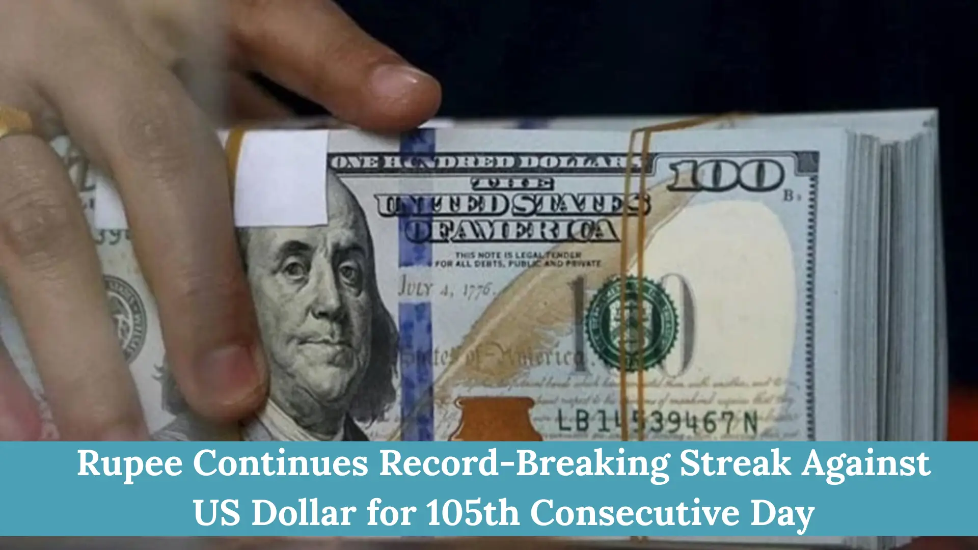 Rupee Continues Record-Breaking Streak Against US Dollar for 105th Consecutive Day