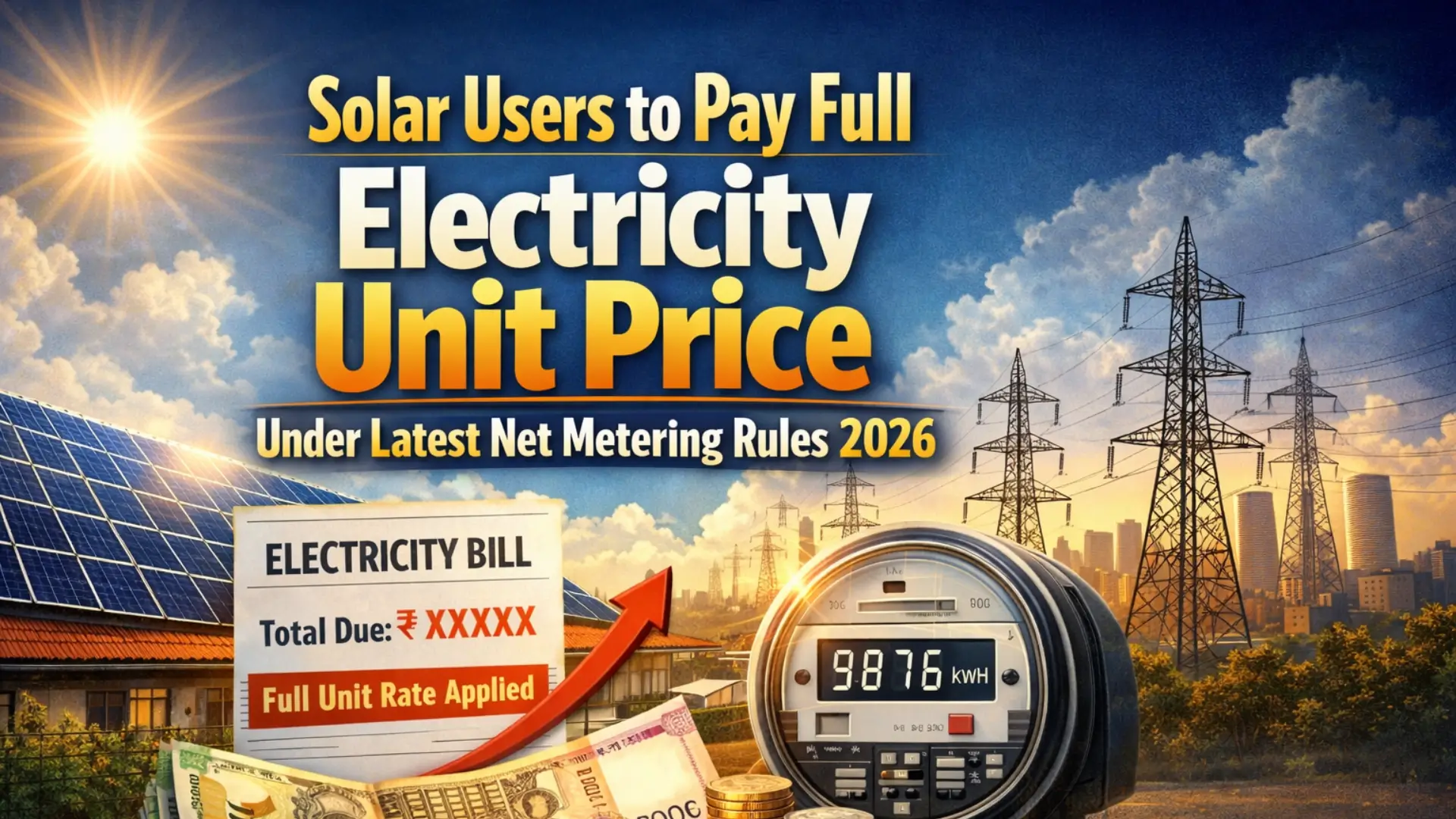 Solar Users to Pay Full Electricity Unit Price Under Latest Net Metering Rules 2026